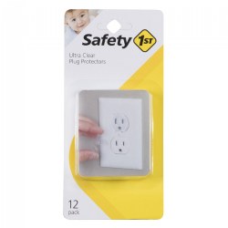 Ultra Clear Outlet Cover Plugs for Child Care Safety - Set of 12