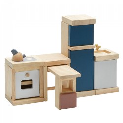 Wooden Dollhouse Kitchen Furniture Group - 4 Piece Set