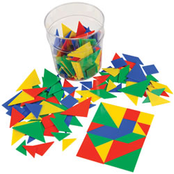 Tangrams Geometric Shapes with Storage Jar