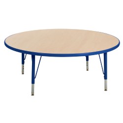 Image of Nature Color 48" Round Table with 21-30" Adjustable Legs - Blue