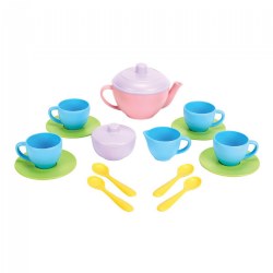 Image of Eco-Friendly Soft Colored Plastic Tea Set