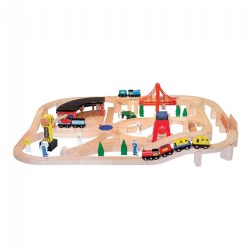 Deluxe Wooden Railway Set