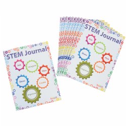 3 years & up. This 8 page STEM Journal outlines how to utilize the scientific process in an early childhood classroom. Each of the 8 1/2" x 11" pages provide a space for children to draw pictures along with developmentally appropriate lines to write text as they utilize the scientific method. Perfect addition to any science center! Set of 10 journals.