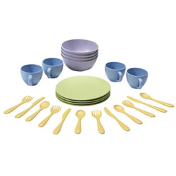 Soft Colored Eco-Friendly Dish Set for Dramatic Play