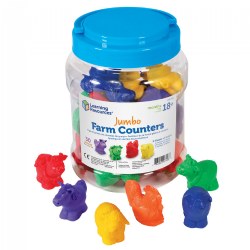 Jumbo Farm Counters with Five Animals - Set of 30