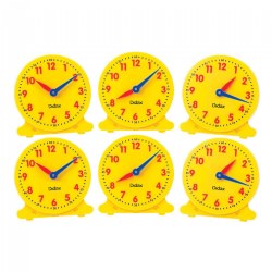 12 Hour Mini Student Clocks - Set of 6