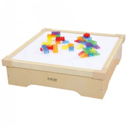 Sturdy Wooden Preschool Tabletop Light Box for Block Play and More