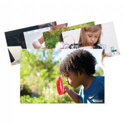 Decorate your classroom or learning center with these STEM Concepts and Activities Diverse Settings Poster Set . These posters are a great way for your children to identify and relate to others as they engage in similar STEM activities. Use these posters in an interactive lesson to describe what STEM based activity the children are engaging in. Each high quality image measures 17"L x 11"W.