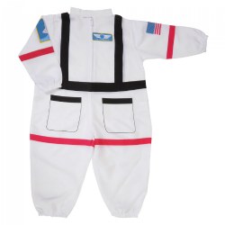 3 - 5 years. 3... 2... 1... Blast off! It is time for that magical space vacation; do you go to the Moon, maybe Mars? Suit up in an astronaut jumpsuit that is fashioned after official space wear. A front zipper and hook-and-loop closures allow children to practice dressing and undressing, promoting independence. Encourage imaginative play. Garment is machine washable.
