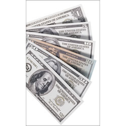 Mixed Fake Dollar Bills for Math Practice or Dramatic Play - Set of 100