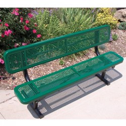 6' Bench with Back - Portable Perforated - Green