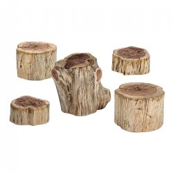 Image of Wood Stepping Stumps - Set of 5