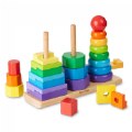 Alternate Image #2 of Toddler Wooden Geometric Stacker with Colorful Shapes
