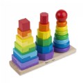 Toddler Wooden Geometric Stacker with Colorful Shapes