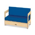 Wooden Frame Cushion Children's Couch - Blue