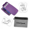 Portable Coloring Kit with Storage Bag & Bonus ABC Learning Cards - Purple