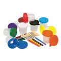 Non-Spill Paint Pots & Brushes Set