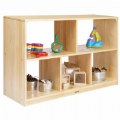 Premium Solid Maple Preschool 5-Compartment Storage Unit - Acrylic Back