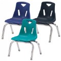 Primary Thumbnail of Berries&reg; Stacking Chairs with Chrome-Plated Legs and 10" Seating Height