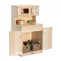 Alternate Image #6 of Premium Solid Maple Kitchen Microwave and Cupboard