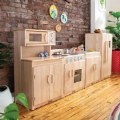 Alternate Image #2 of Premium Solid Maple Kitchen Microwave and Cupboard