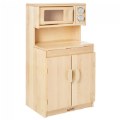 Premium Solid Maple Kitchen Microwave and Cupboard
