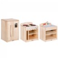 Premium Solid Maple Toddler Kitchen Units - Set of 3