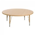 Nature Color 32" Round Table 21" - 30" Adjustable Legs - Natural