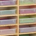Alternate Thumbnail #4 of Wooden 12 Paper-Tray Cubbie with 12 Plastic Trays