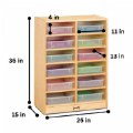 Alternate Thumbnail #5 of Wooden 12 Paper-Tray Cubbie with 12 Plastic Trays