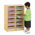 Alternate Thumbnail #2 of Wooden 12 Paper-Tray Cubbie with 12 Plastic Trays
