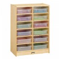 Primary Thumbnail of Wooden 12 Paper-Tray Cubbie with 12 Plastic Trays