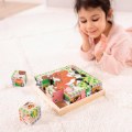 Alternate Image #2 of Wooden Farm Animals Cube Puzzle - 6 Puzzles in One,  16 pieces