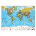 Laminated World Map with Flags