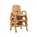 Alternate Image #4 of Chunky Stackable Chair - 9.5" Seat Height - Natural