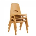 Alternate Image #4 of Nature Color Chunky Stackable Chair - 15.5" Seat Height - Natural
