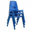 Alternate Image #4 of Chunky Stackable  Teacher Chair - 17.5" Seat Height - Blue