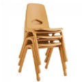 Alternate Image #4 of Chunky Stackable  Teacher Chair - 17.5" Seat Height - Natural