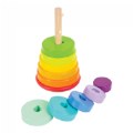 Alternate Image #3 of Wooden Rainbow Stacking Tower