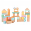 Pastel Wooden Building Blocks - 50 Pieces