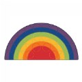 Rainbow Rows Seating Rug - 6' x 12' Semi-circle