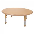 Nature Color Chunky 42" Round Toddler Table with 12" - 16" Adjustable Legs - Natural