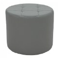 16" Tufted Round Ottoman - Gray
