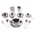 Thumbnail Image of Dramatic Play Stainless Steel Kitchen Set with Utensils - 12 Pieces