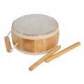 Wooden Barrel Drum with 2 Mallets
