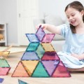 Alternate Image #2 of Colorful Magnetic Tiles Shape Expansion Pack - 48 Pieces