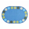 Calming Colors Open Seating Oval Classroom Carpet - 6' x 9'