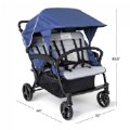 Alternate Image #7 of Gaggle® Odyssey 4-Seat Quad Stroller - Blue/Gray