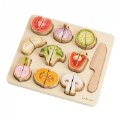 Wooden Slice & Match Vegetable Puzzle
