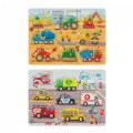 Thumbnail Image of Transport & Construction Vehicles Peg Puzzle 2-Pack